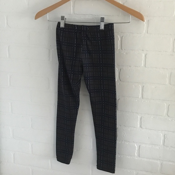 Gray/navy/black/red wine Plaid legging Girl Size 7-8 - Picture 5 of 5